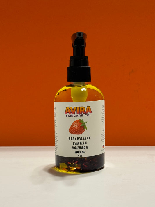 Strawberry Vanilla Bourbon Body Oil- 4 oz
